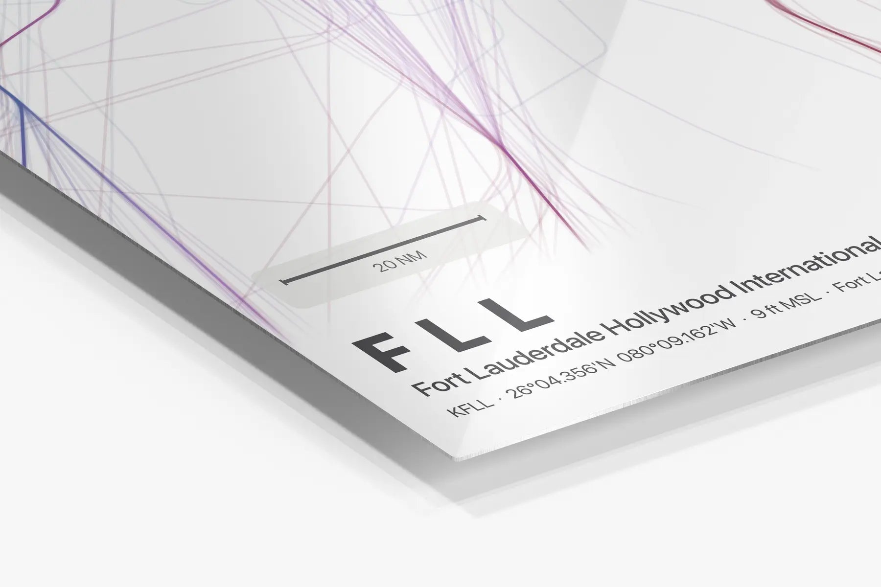 FLL flight path print — Prism theme · Light in corner detail setting