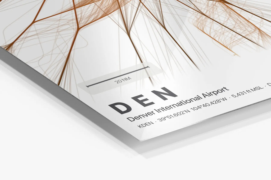 DEN flight path print — Solana theme · Light in corner detail setting