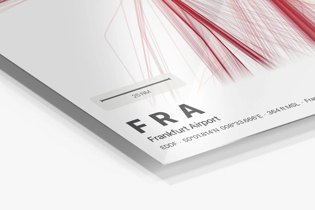 FRA flight path print — Inferno theme · Light in corner detail setting