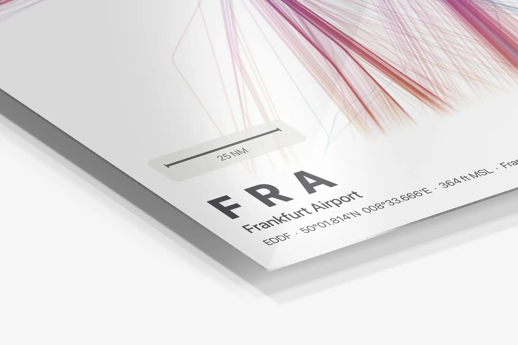 FRA flight path print — Aurora theme · Light in corner detail setting