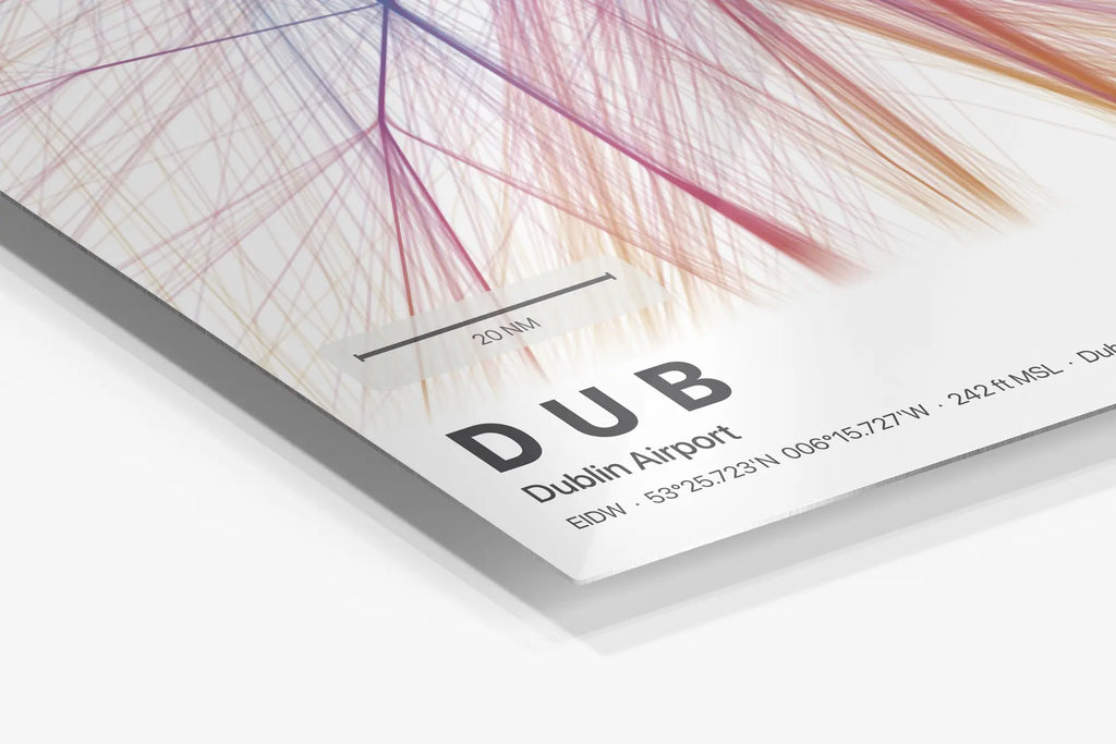 DUB flight path print — Aurora theme · Light in corner detail setting