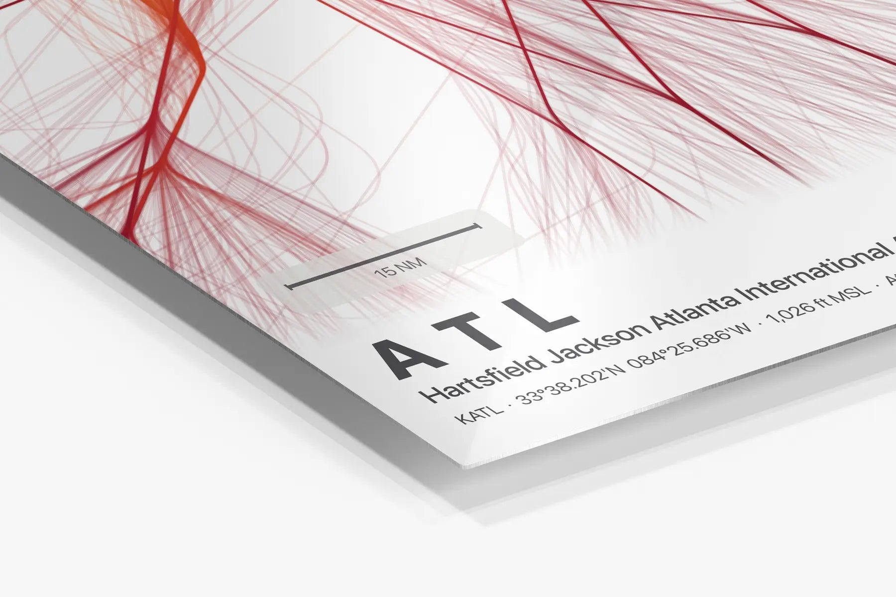 ATL flight path print — Inferno theme · Light in corner detail setting