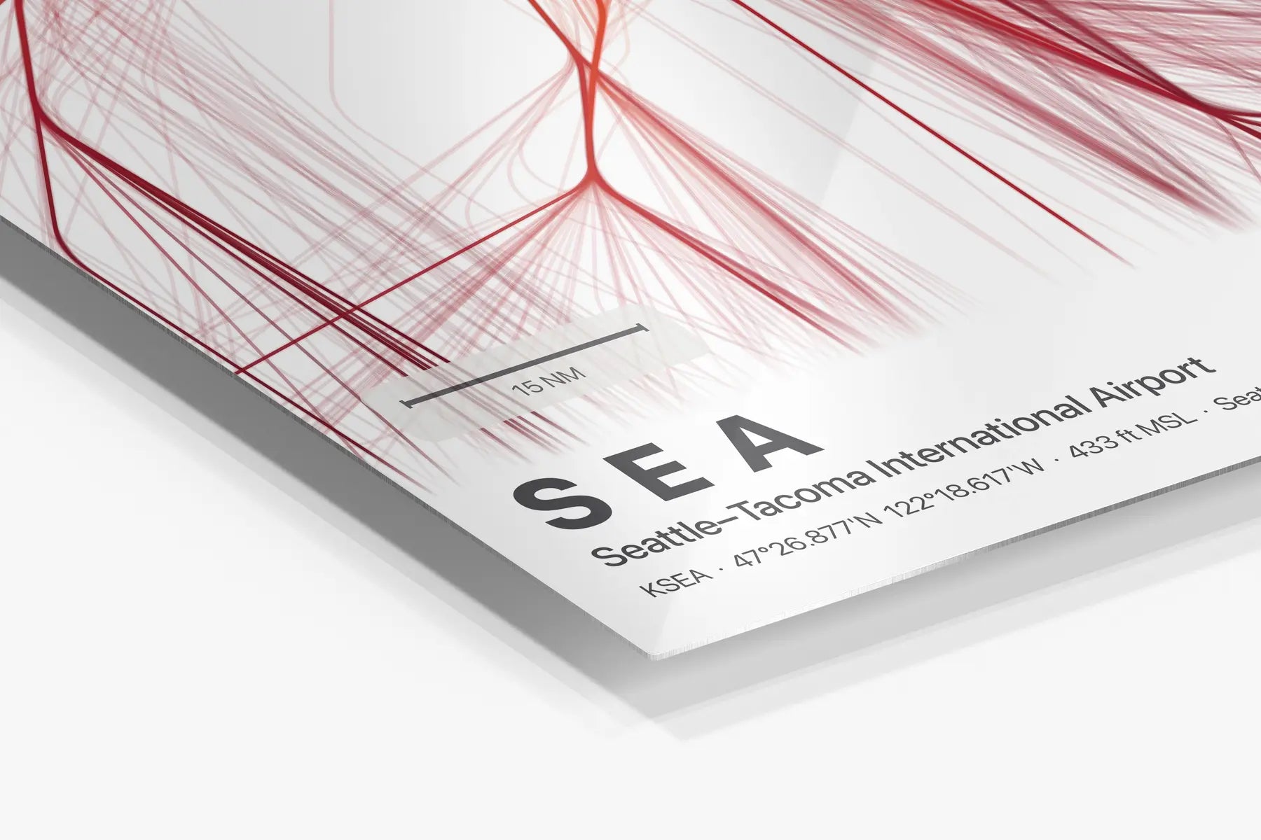 SEA flight path print — Inferno theme · Light in corner detail setting