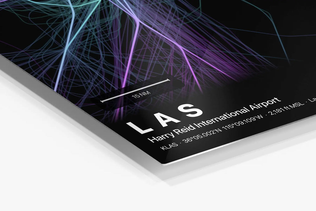LAS flight path print — Prism theme · Dark in corner detail setting