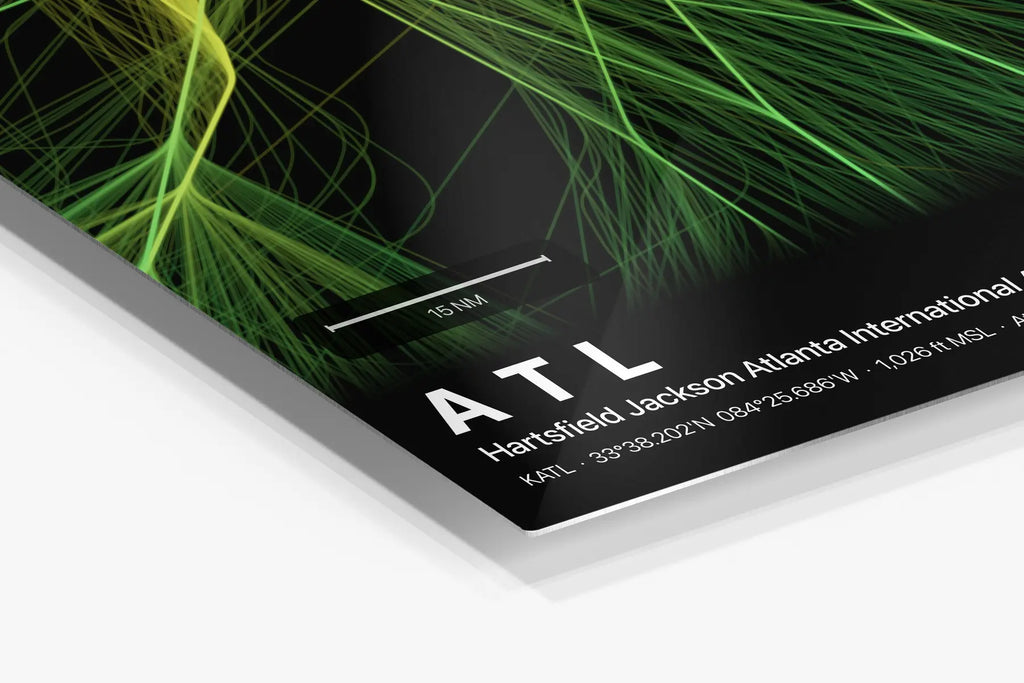 ATL flight path print — Citrus theme · Dark in corner detail setting