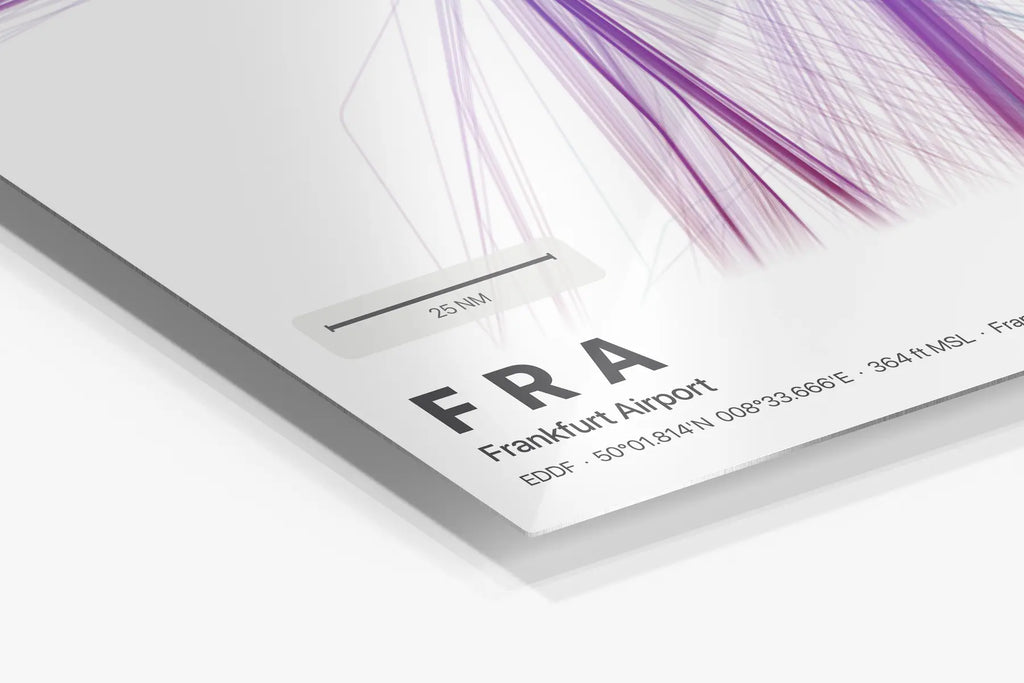 FRA flight path print — Prism theme · Light in corner detail setting