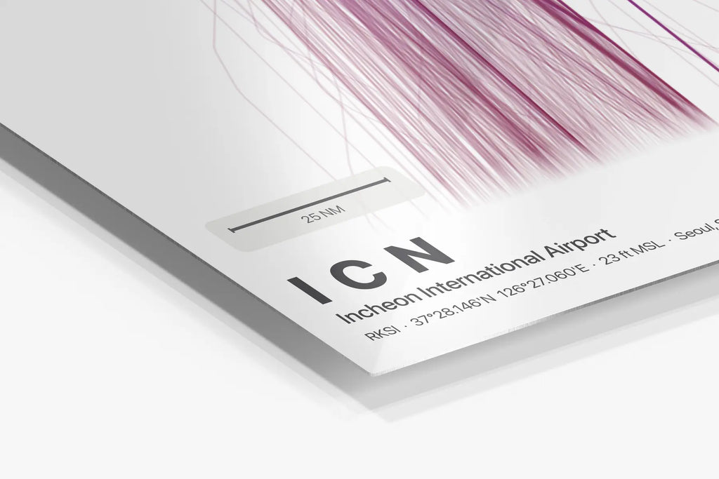 ICN flight path print — Prism theme · Light in corner detail setting