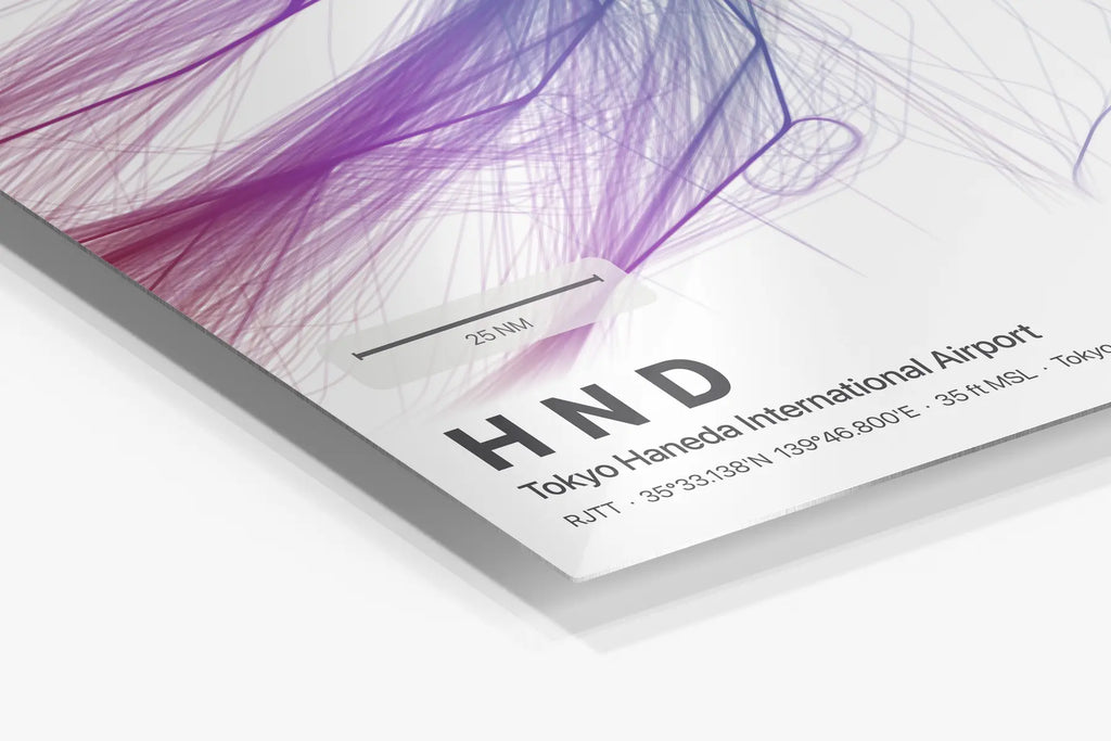 HND flight path print — Prism theme · Light in corner detail setting