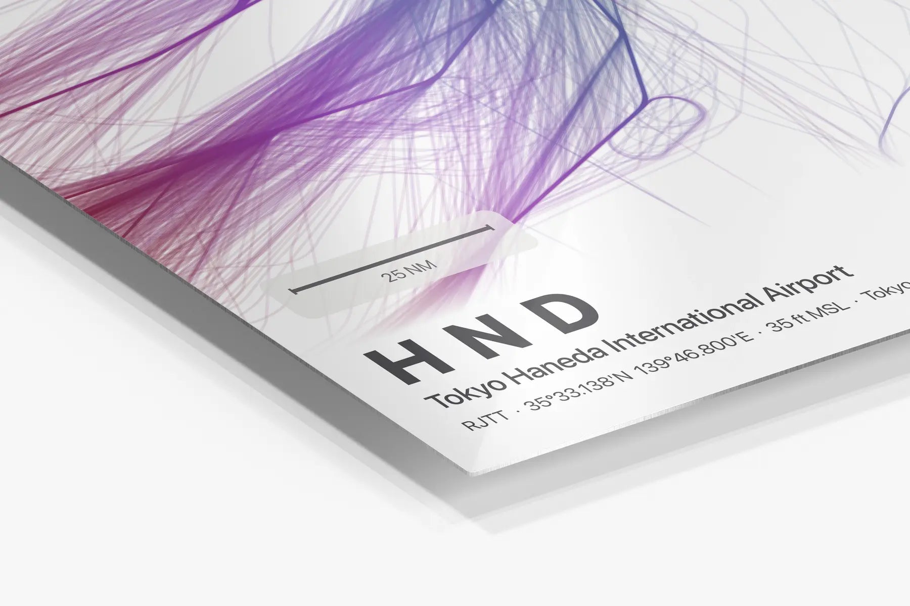 HND flight path print — Prism theme · Light in corner detail setting