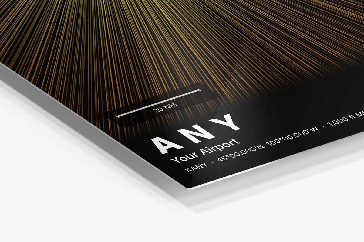 Custom airport print — Solana theme · Dark in corner detail setting