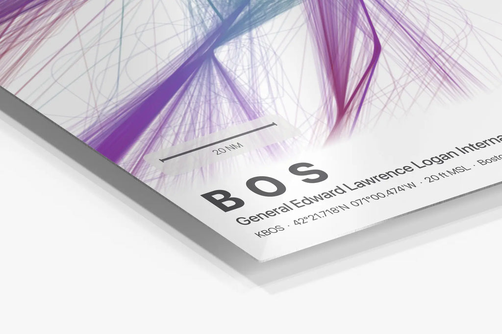 BOS flight path print — Prism theme · Light in corner detail setting
