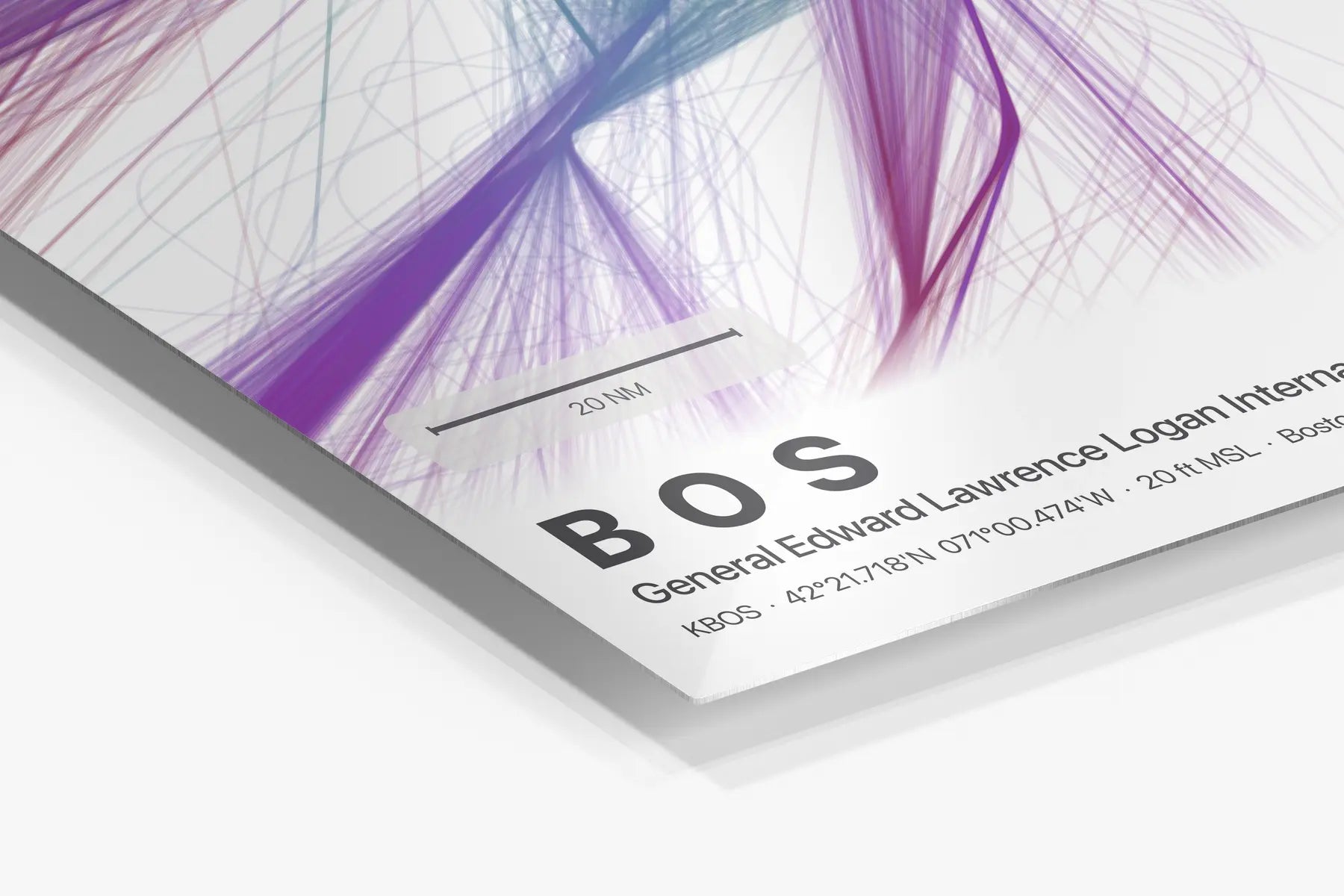 BOS flight path print — Prism theme · Light in corner detail setting