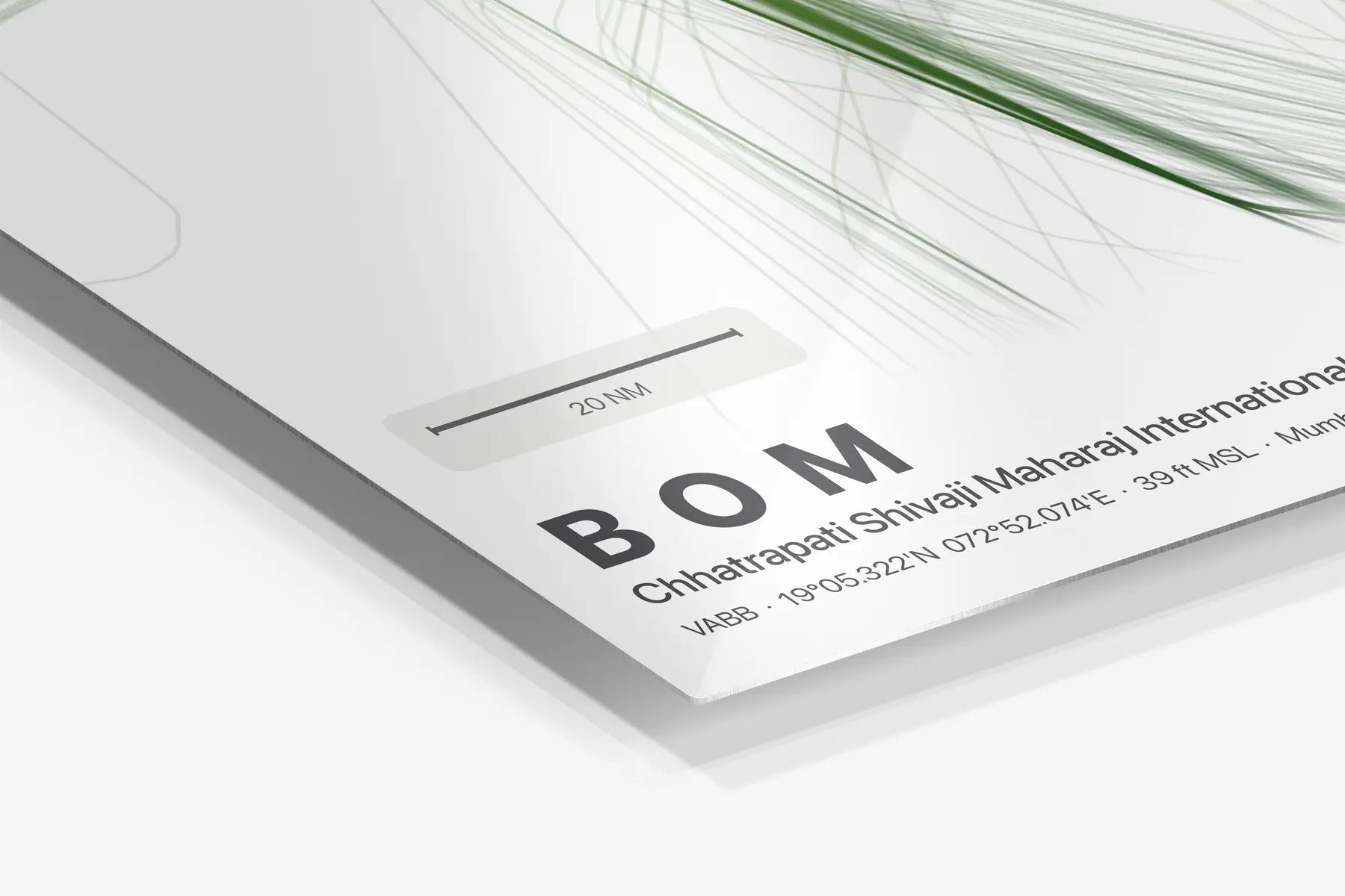 BOM flight path print — Citrus theme · Light in corner detail setting