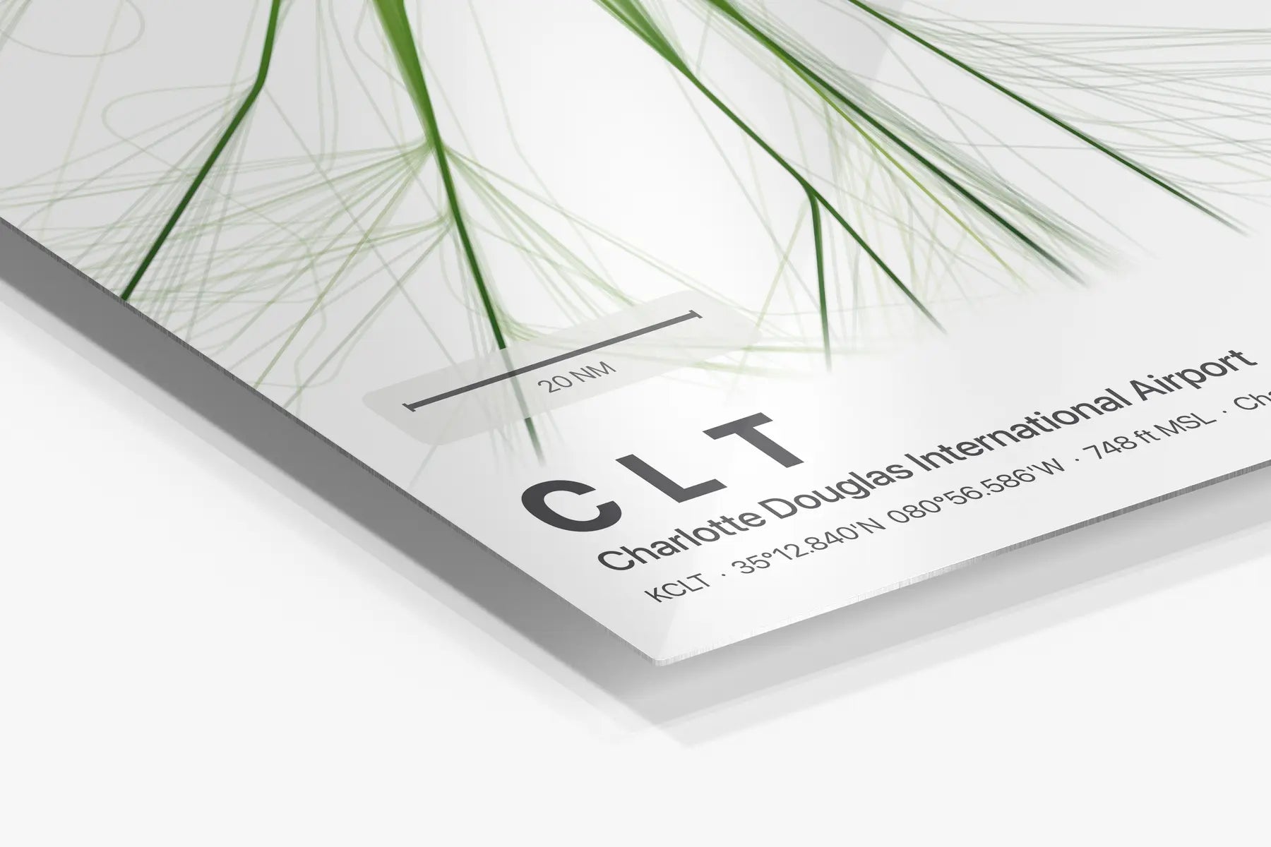 CLT flight path print — Citrus theme · Light in corner detail setting