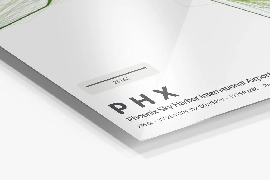 PHX flight path print — Citrus theme · Light in corner detail setting