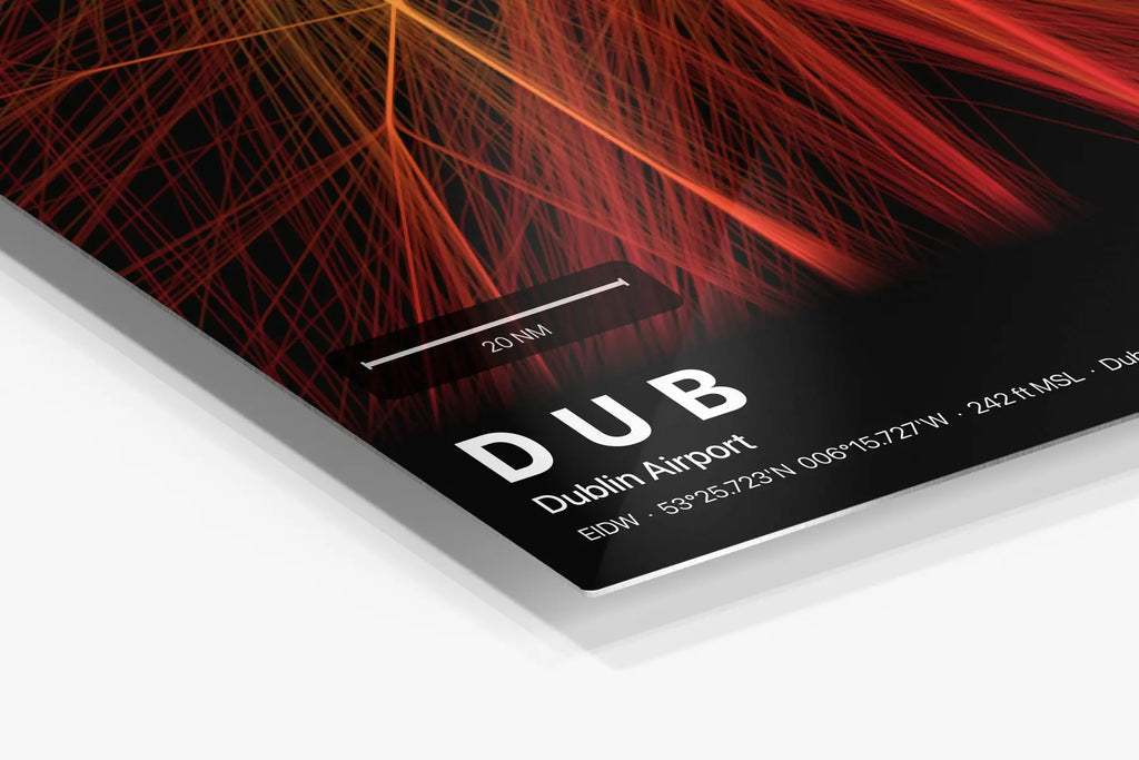 DUB flight path print — Inferno theme · Dark in corner detail setting