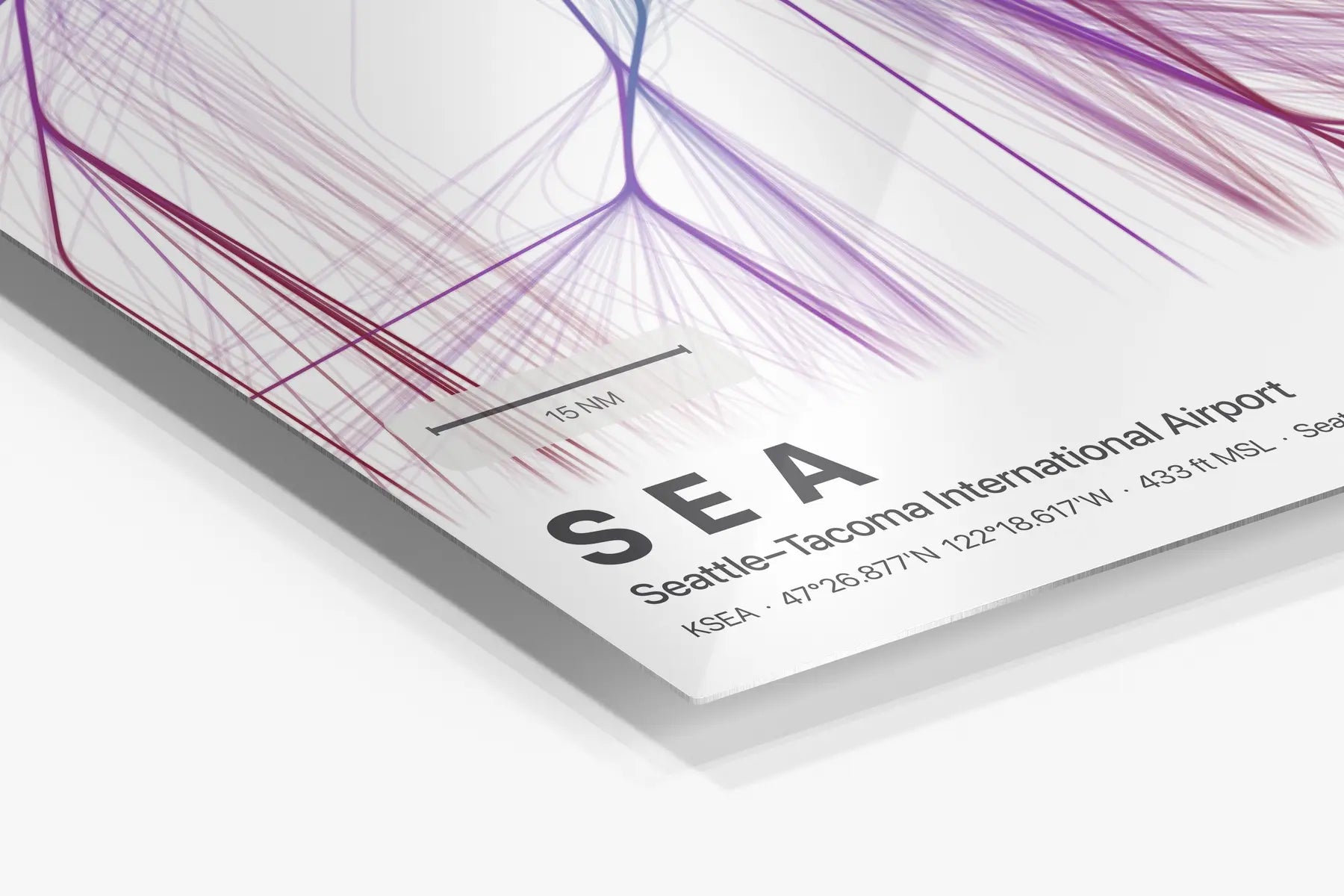 SEA flight path print — Prism theme · Light in corner detail setting