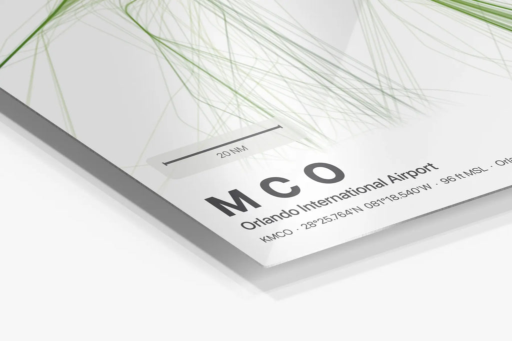 MCO flight path print — Citrus theme · Light in corner detail setting