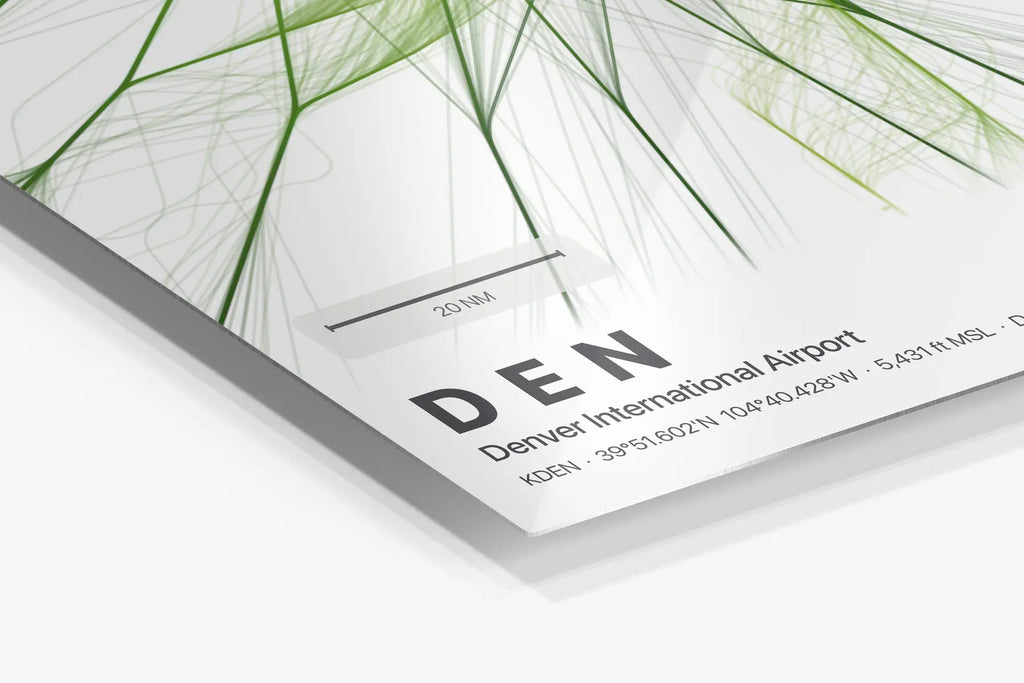 DEN flight path print — Citrus theme · Light in corner detail setting