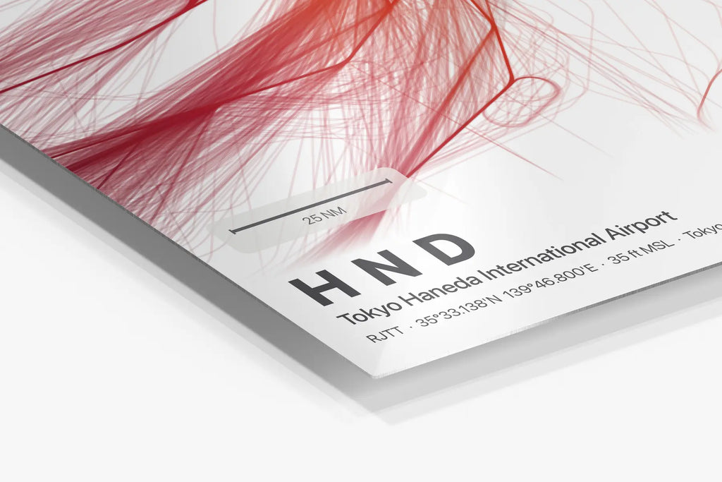 HND flight path print — Inferno theme · Light in corner detail setting