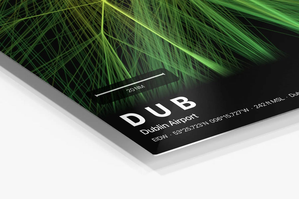 DUB flight path print — Citrus theme · Dark in corner detail setting