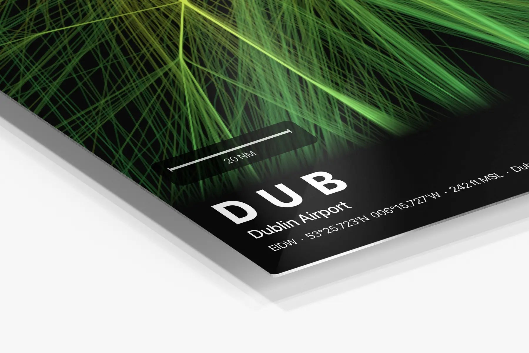 DUB flight path print — Citrus theme · Dark in corner detail setting