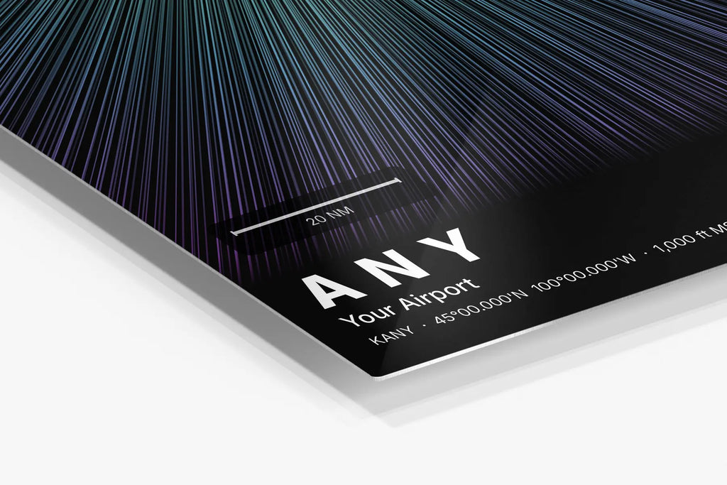 Custom airport print — Prism theme · Dark in corner detail setting