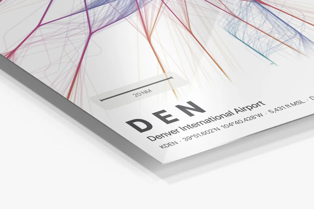 DEN flight path print — Aurora theme · Light in corner detail setting