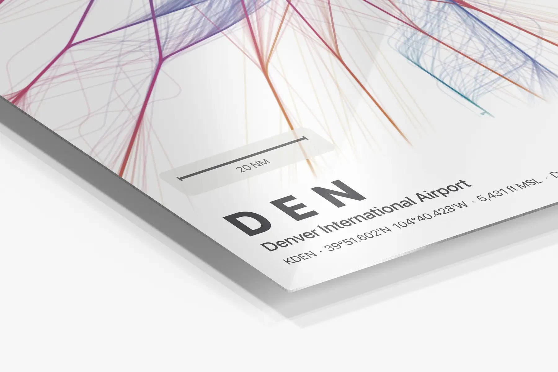 DEN flight path print — Aurora theme · Light in corner detail setting