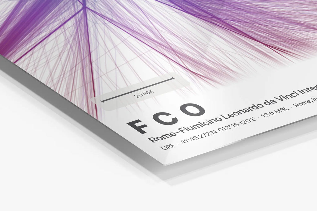 FCO flight path print — Prism theme · Light in corner detail setting