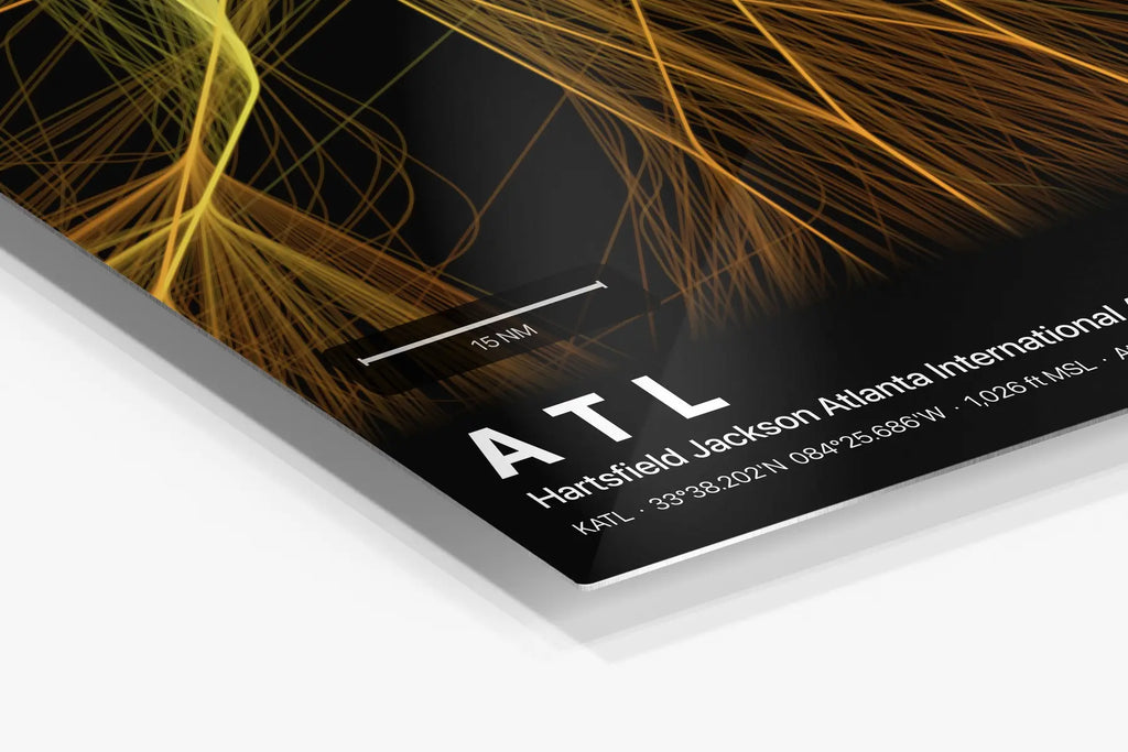 ATL flight path print — Solana theme · Dark in corner detail setting
