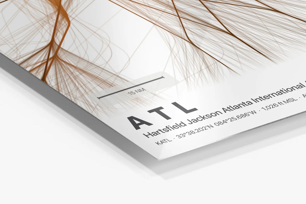 ATL flight path print — Solana theme · Light in corner detail setting