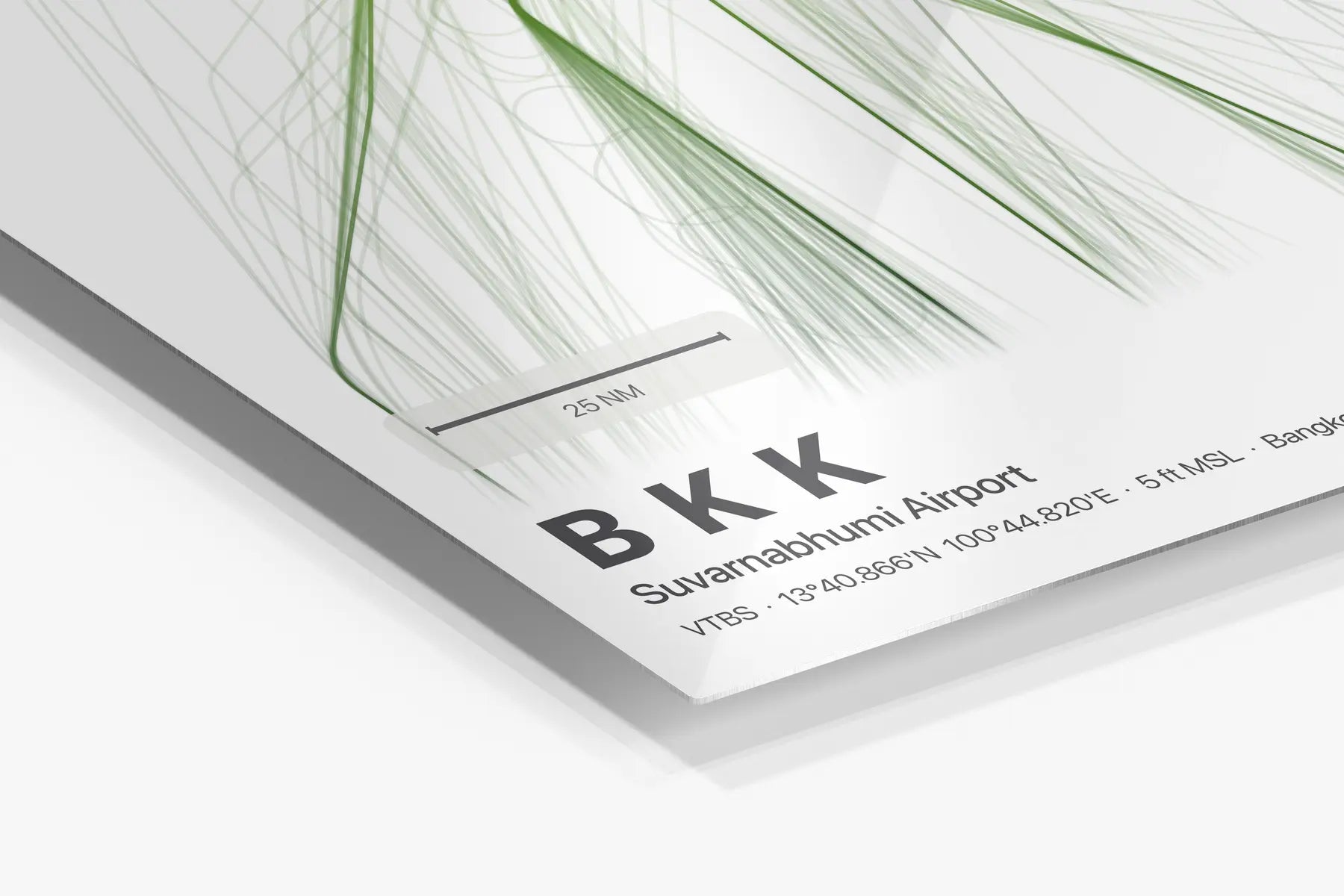 BKK flight path print — Citrus theme · Light in corner detail setting