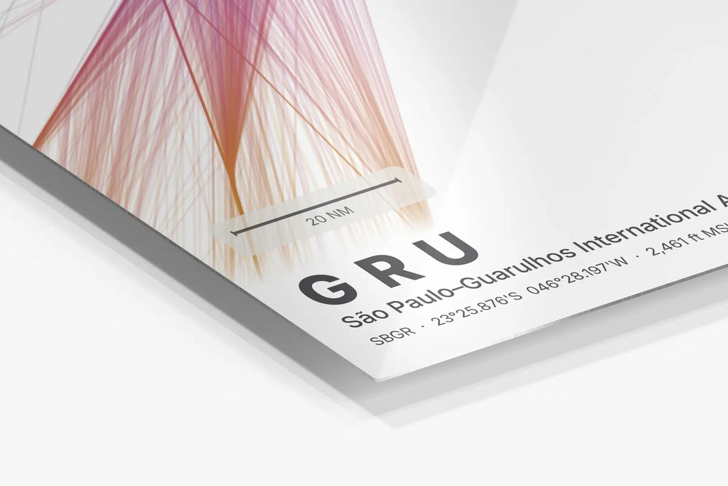 GRU flight path print — Aurora theme · Light in corner detail setting
