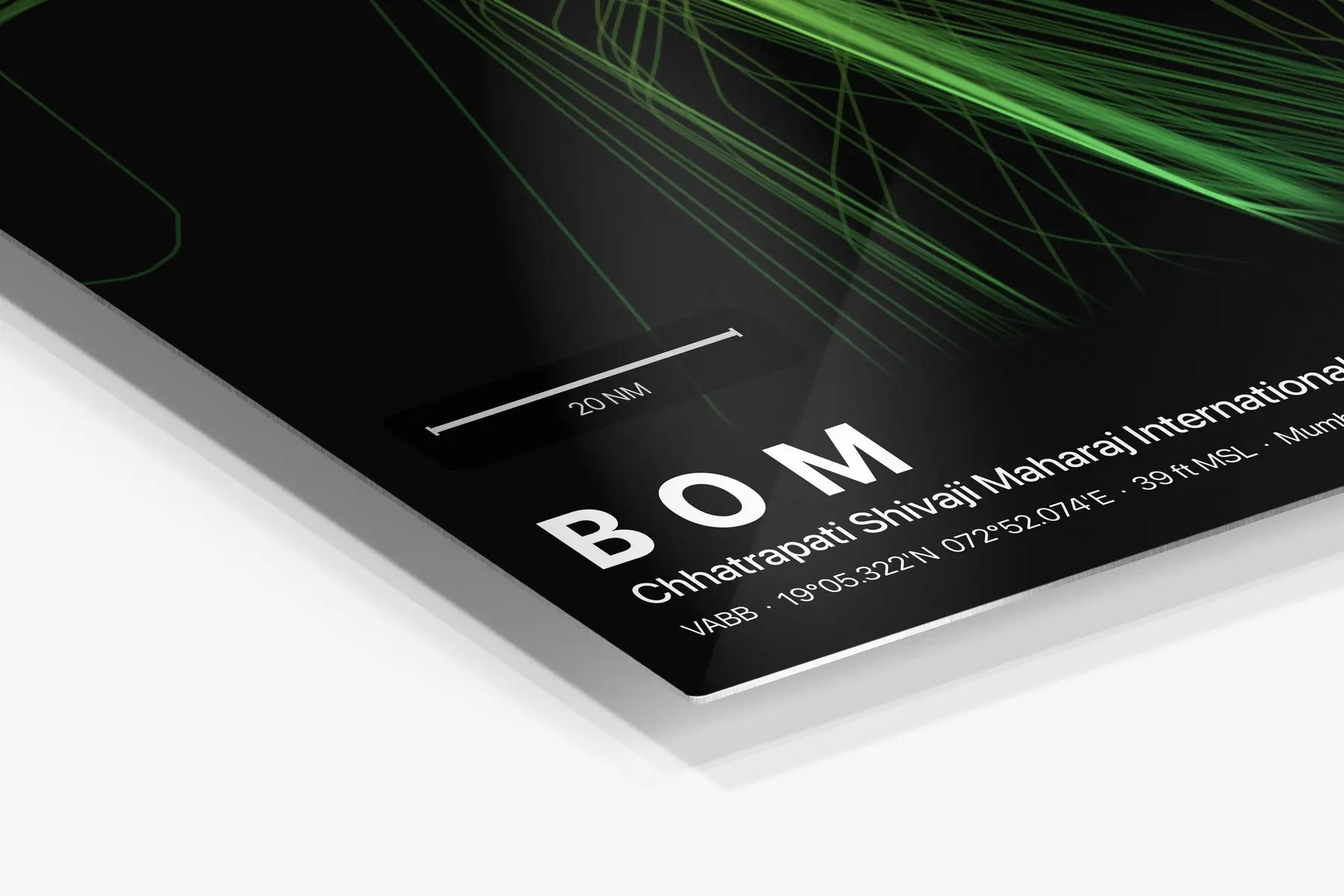 BOM flight path print — Citrus theme · Dark in corner detail setting