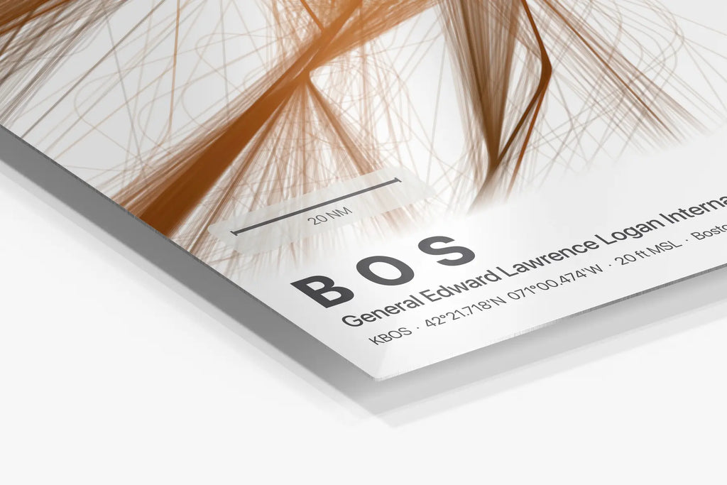 BOS flight path print — Solana theme · Light in corner detail setting