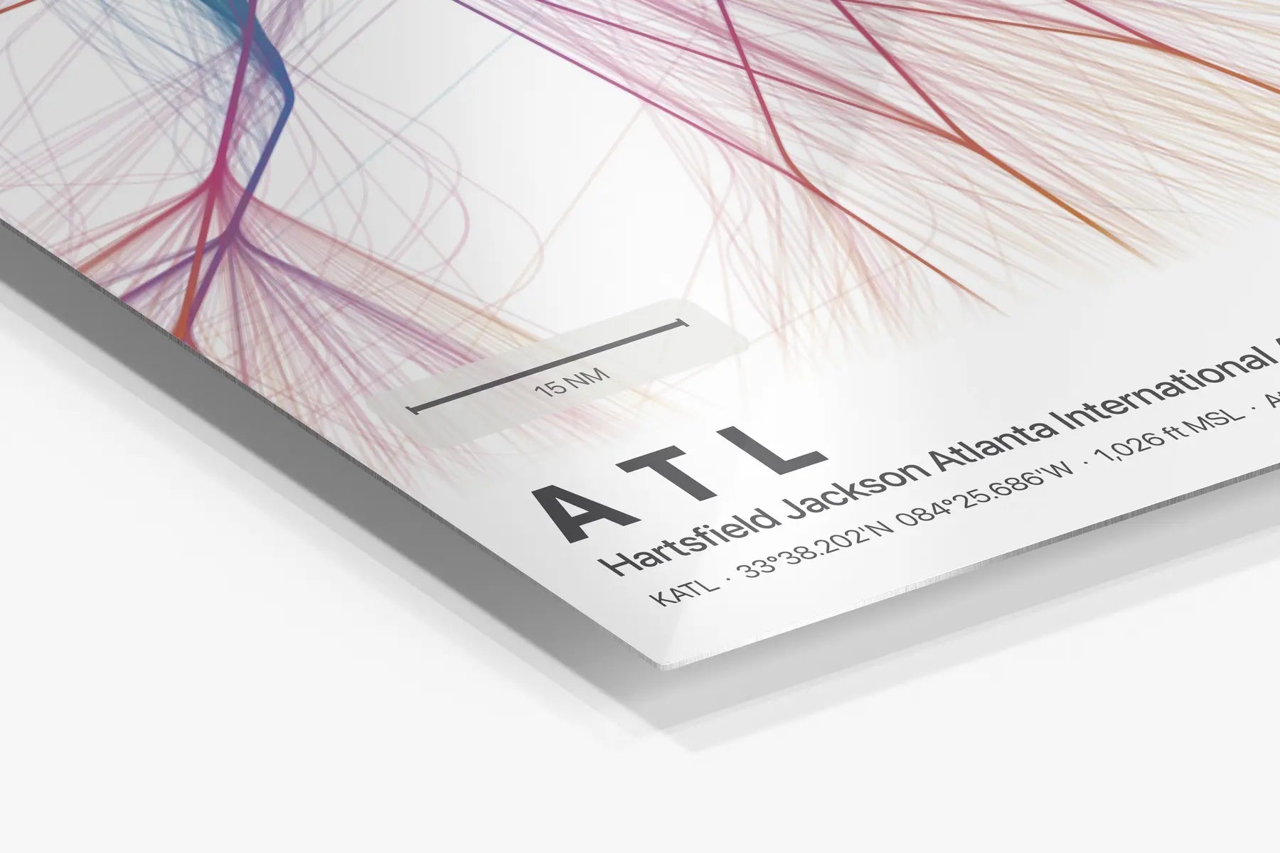 ATL flight path print — Aurora theme · Light in corner detail setting