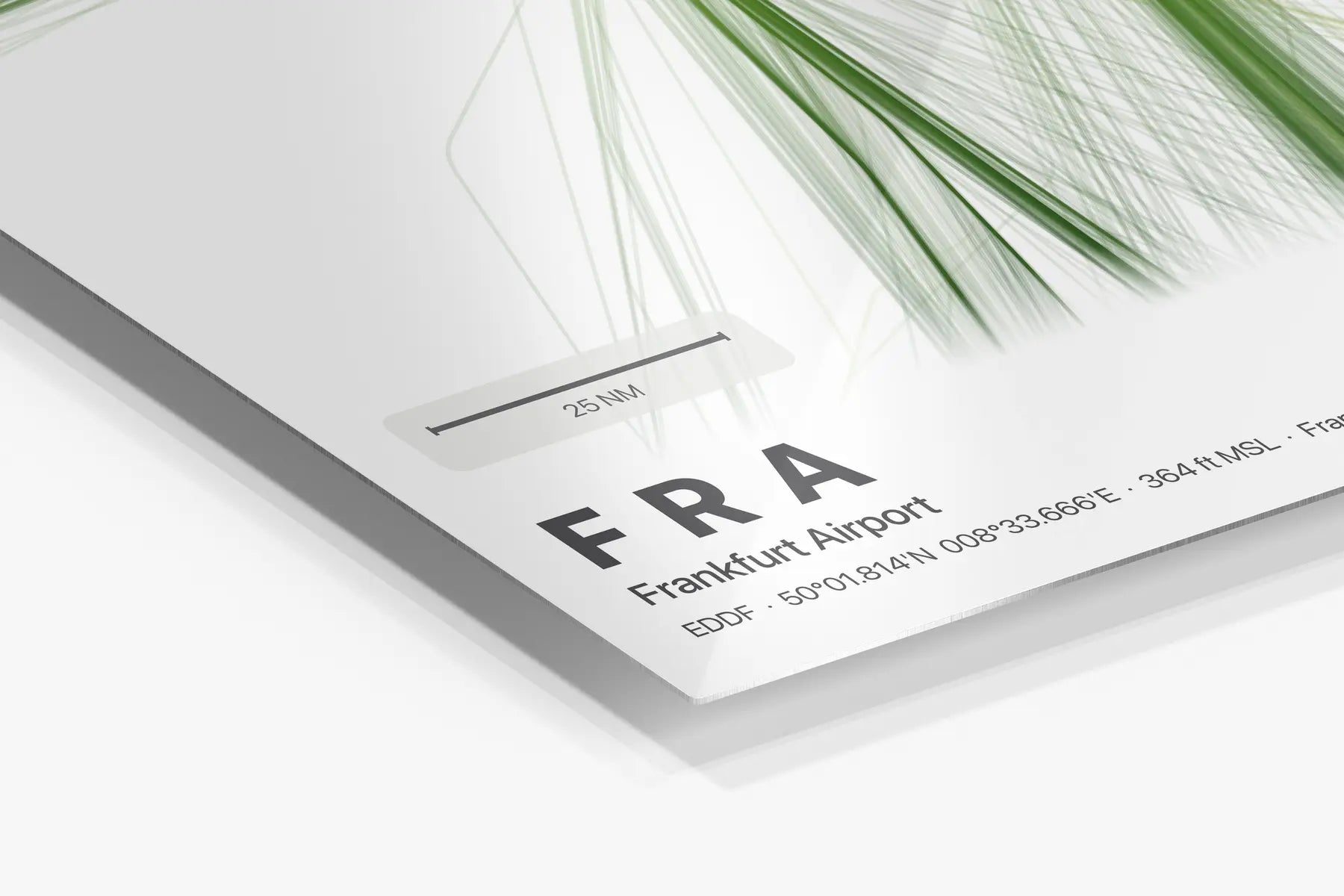 FRA flight path print — Citrus theme · Light in corner detail setting