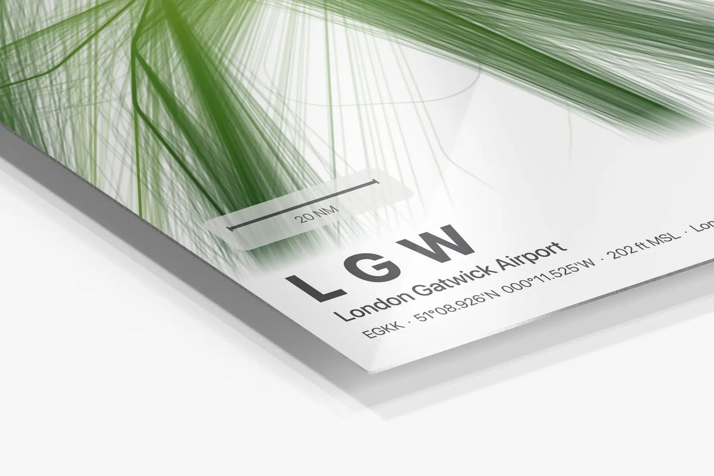 LGW flight path print — Citrus theme · Light in corner detail setting