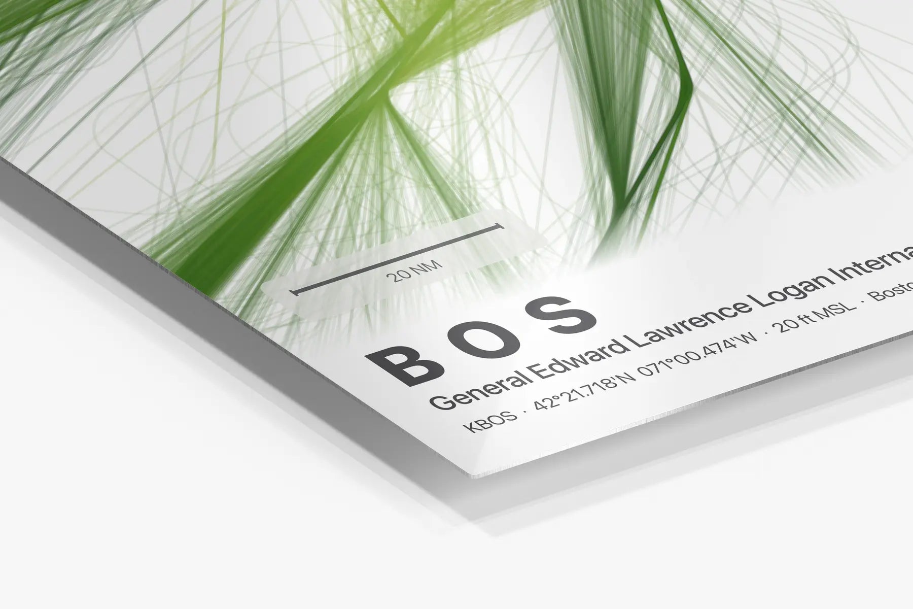 BOS flight path print — Citrus theme · Light in corner detail setting
