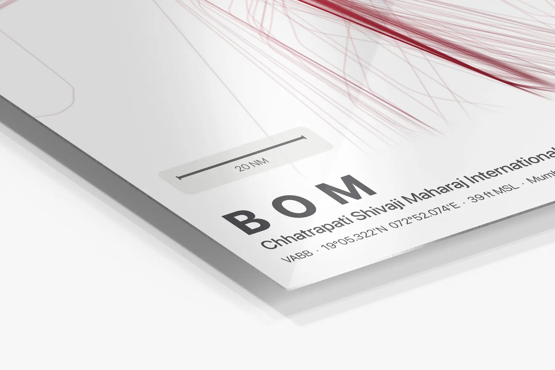 BOM flight path print — Inferno theme · Light in corner detail setting