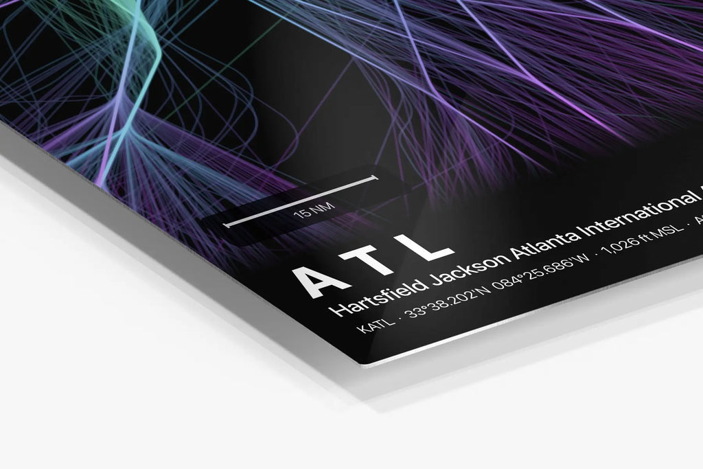 ATL flight path print — Prism theme · Dark in corner detail setting