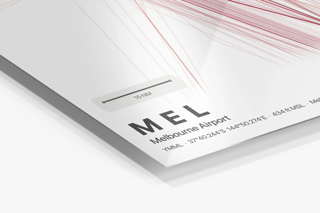 MEL flight path print — Inferno theme · Light in corner detail setting