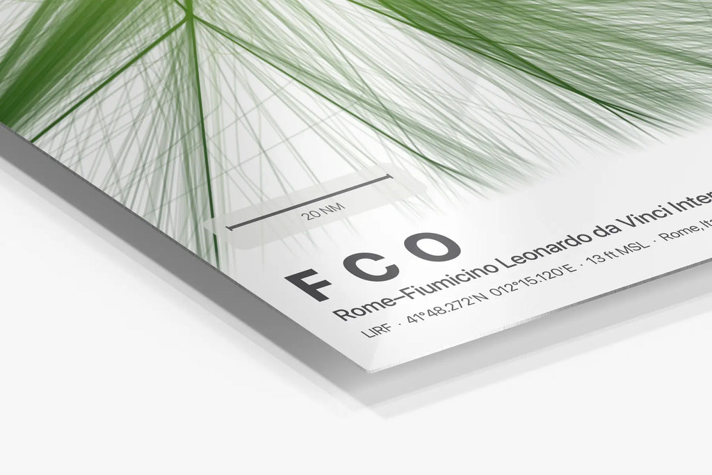 FCO flight path print — Citrus theme · Light in corner detail setting