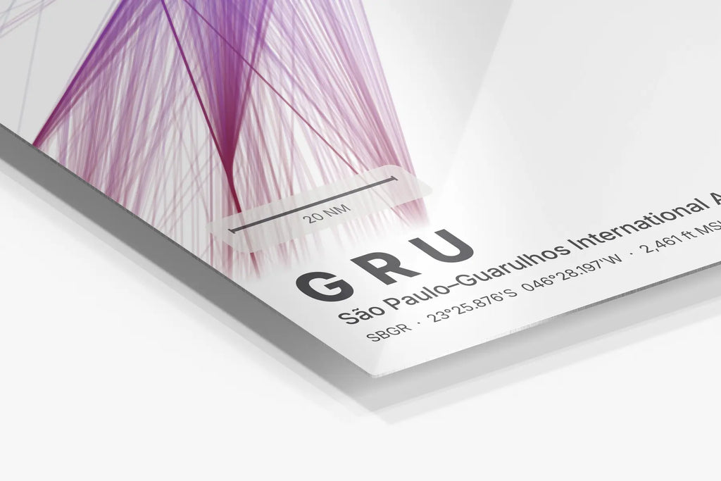 GRU flight path print — Prism theme · Light in corner detail setting