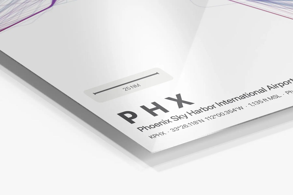 PHX flight path print — Prism theme · Light in corner detail setting