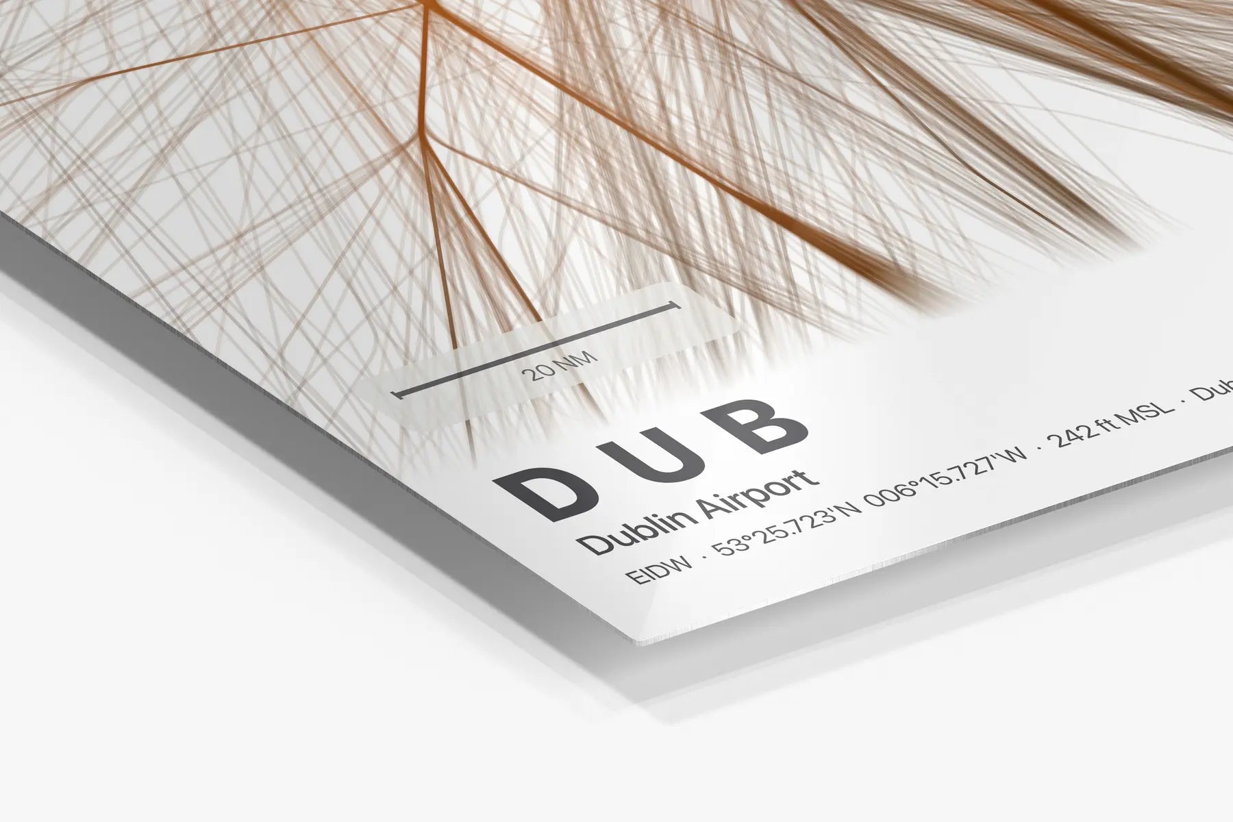 DUB flight path print — Solana theme · Light in corner detail setting