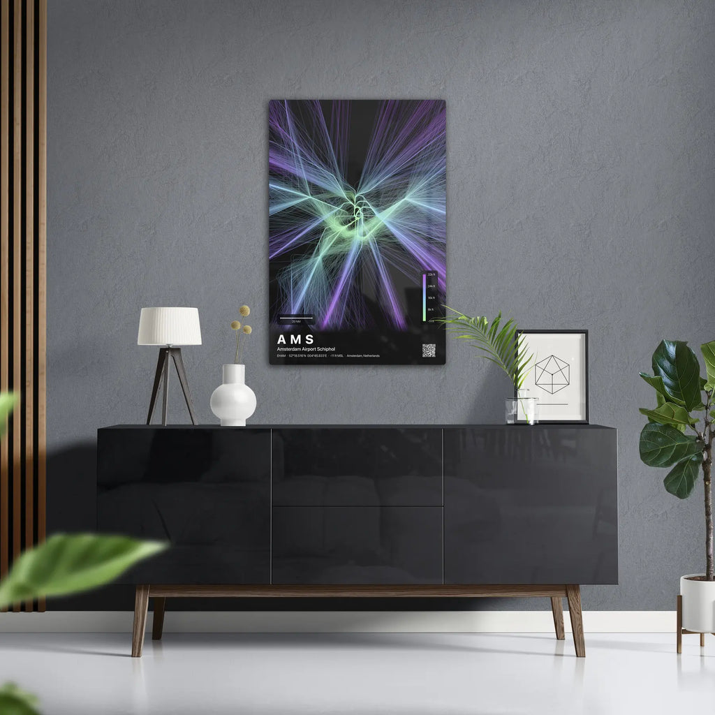 AMS flight path print — Prism theme · Dark in foyer setting [hotspot:50]