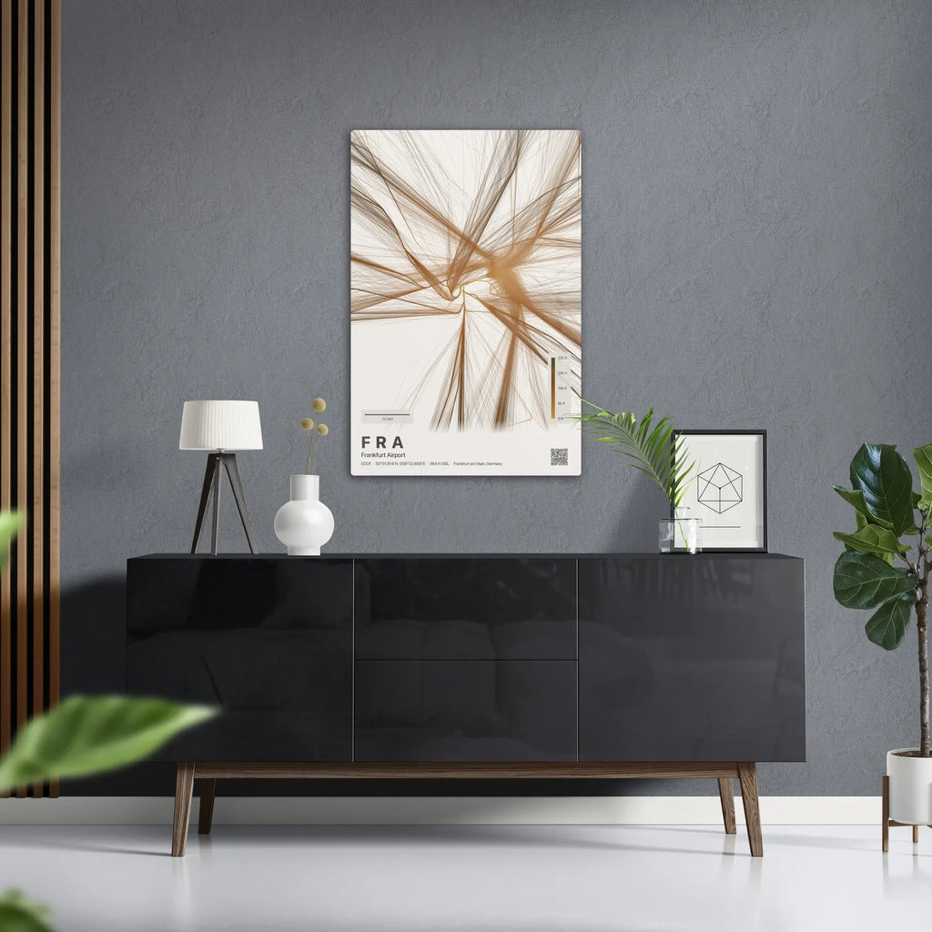 FRA flight path print — Solana theme · Light in foyer setting [hotspot:50]
