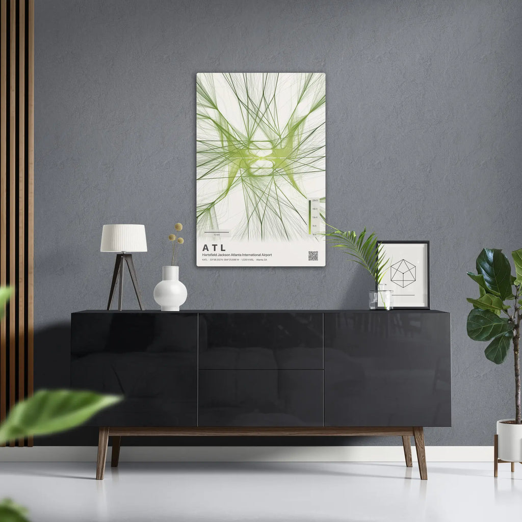 ATL flight path print — Citrus theme · Light in foyer setting [hotspot:50]